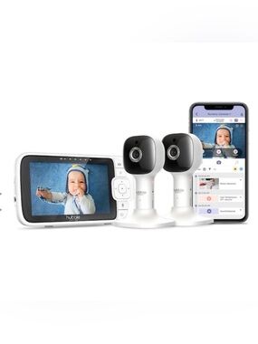 Hubble Connected Nursery Pal Cloud 5"Smart HD Twin Baby Monitor with Night Light